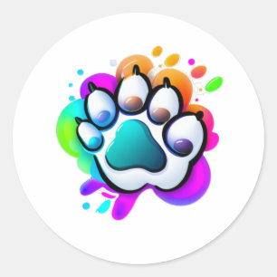 Paws Emoji Colourful Splash Sticker