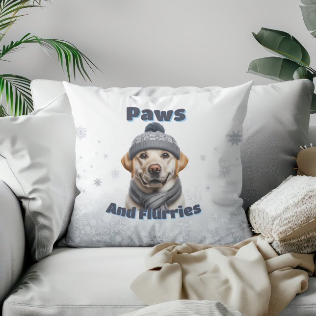 Paws & Flurries - Winter Dog Design Cushion (Creator Uploaded)