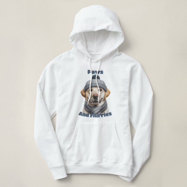 Paws & Flurries - Winter Dog Design Hoodie (Design Front)