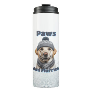 Paws & Flurries - Winter Dog Design Thermal Tumbler