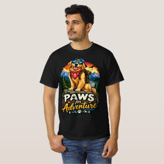 Paws for Adventure Golden Retriever Hiking Dog T-Shirt