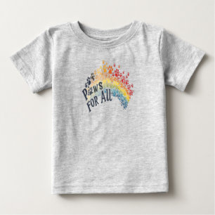 Paws for All – Rainbow Paw Print Unity Baby T-Shirt