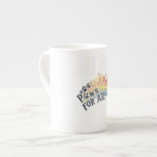 Paws for All – Rainbow Paw Print Unity Bone China Mug