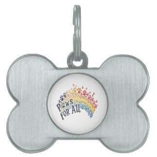 Paws for All – Rainbow Paw Print Unity Pet ID Tag