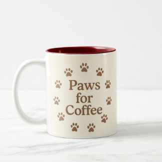 Paws for Coffee Two-Tone Coffee Mug