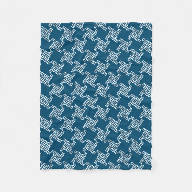 Paws-for-Comfort Houndstooth Fleece Blanket (Front)