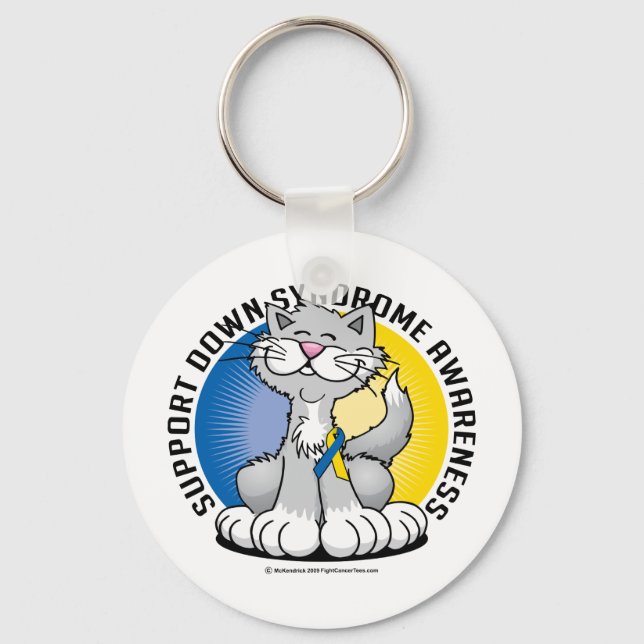 Paws for Down Syndrome Cat Key Ring (Front)