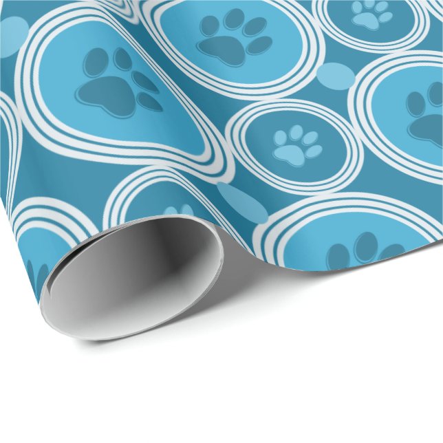 Paws-for-Giving Gift Wrap (Teal) (Roll Corner)
