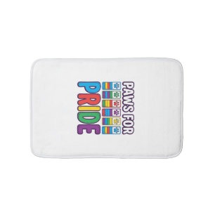 Paws for Pride Rainbow Paw Print Pet Lover Shirt_1 Bath Mat