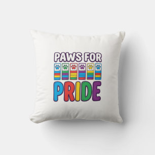 Paws for Pride Rainbow Paw Print Pet Lover Shirt_1 Cushion