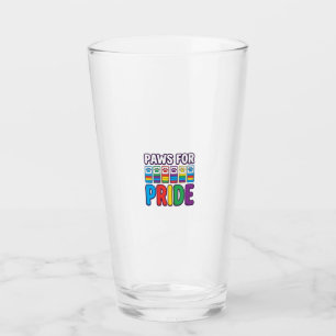 Paws for Pride Rainbow Paw Print Pet Lover Shirt_1 Glass