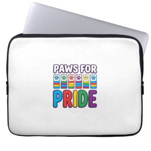 Paws for Pride Rainbow Paw Print Pet Lover Shirt_1 Laptop Sleeve
