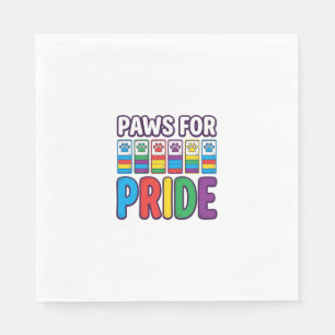 Paws for Pride Rainbow Paw Print Pet Lover Shirt_1 Napkin