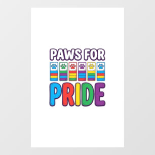 Paws for Pride Rainbow Paw Print Pet Lover Shirt_1 Window Cling