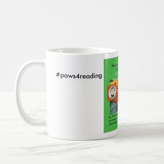 paws for reading coffee mug (Left)