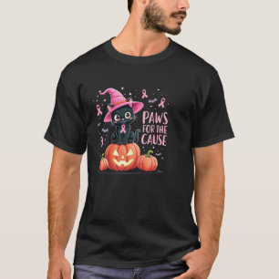 Paws For The Cause Breast Cancer Awareness Hallowe T-Shirt