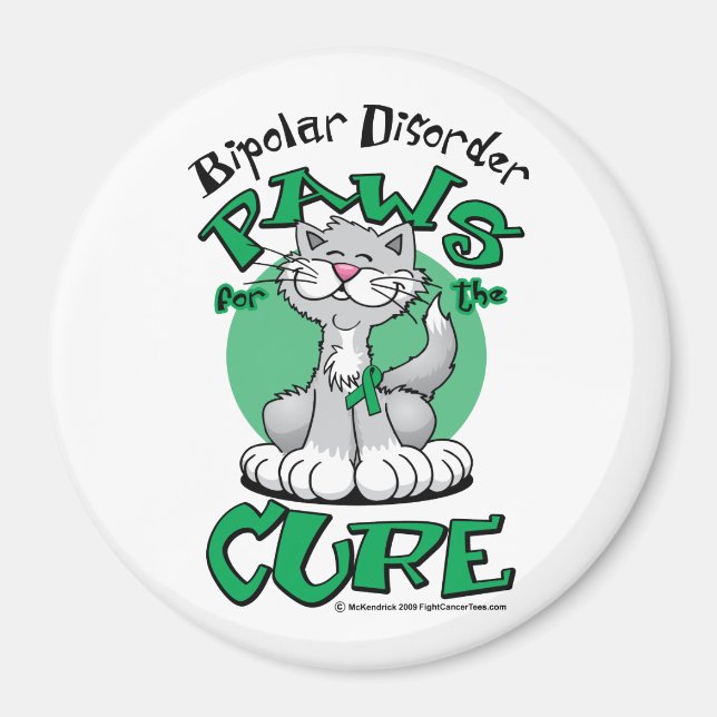Paws for the Cure Cat Bipolar Disorder Magnet (Front)