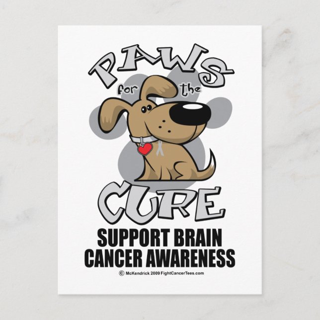 Paws for the Cure Dog Brain Cancer Postcard (Front)
