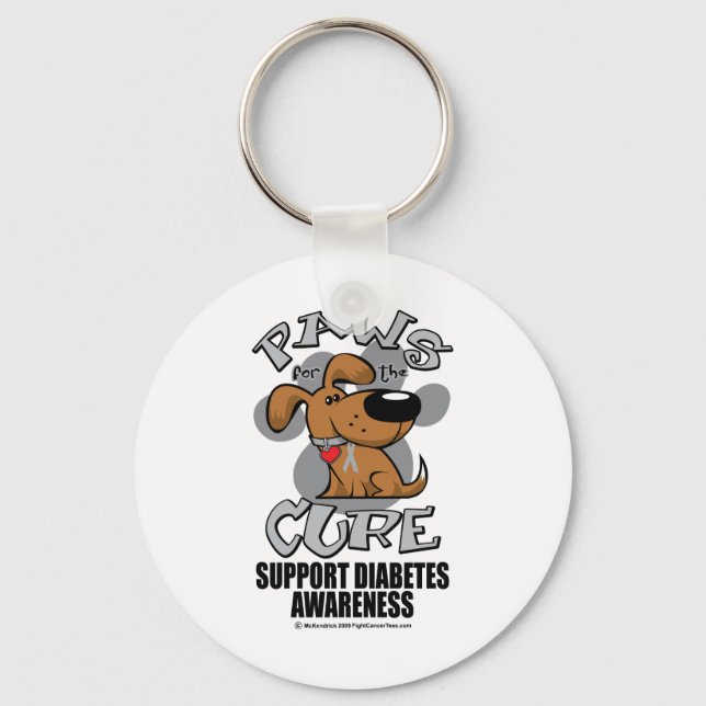 Paws for the Diabetes Dog Key Ring (Front)
