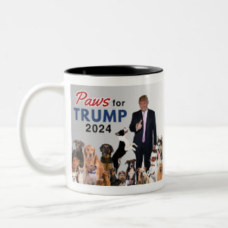 "Paws For Trump" Two-Tone Coffee Mug Trump 2024