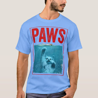PAWS Funny Cat Kitten For Shark And Cat Lovers T-Shirt
