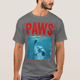 PAWS Funny Cat KittenFor Shark And Cat Lovers T-Shirt