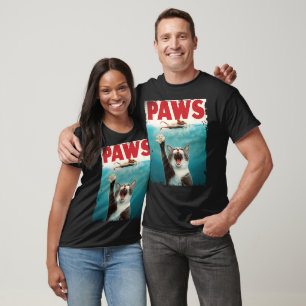 PAWS Funny Cat Ocean Mouse Chase Cat Lover Gift T-Shirt