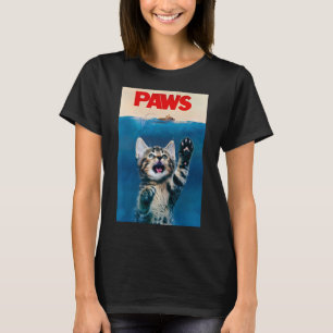 Paws Funny Cat Parody Cat Lover Gift Kitten Shark T-Shirt