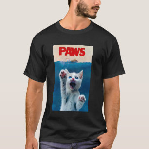 PAWS Funny Cat parody cat Lover Gift Kitten Shark T-Shirt