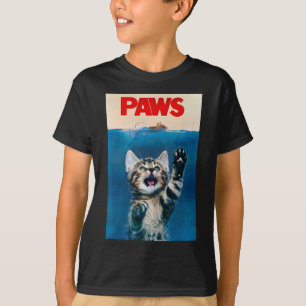 Paws Funny Cat Parody Cat Lover Gift Kitten Shark T-Shirt