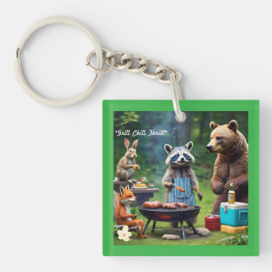 "Paws & Grill" Key Ring