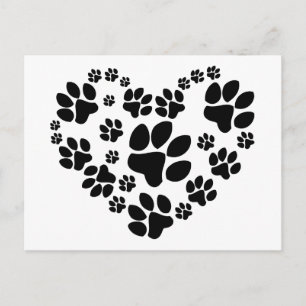 Paws Heart Postcard