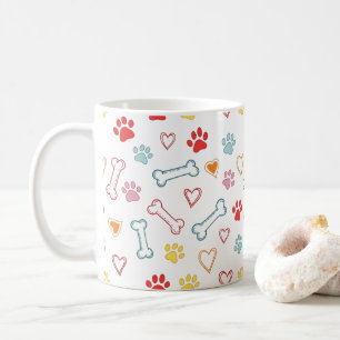 Paws & Hearts Pattern Coffee Mug