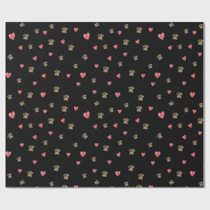 Paws Hearts Wrapping Paper