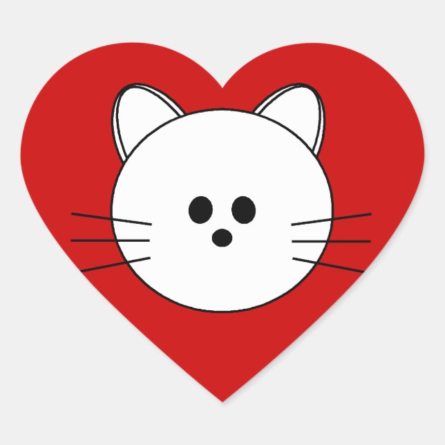 Paws Here Heart Sticker "Kitty" (Front)