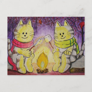 Paws Here Postcard "Chilly Night"
