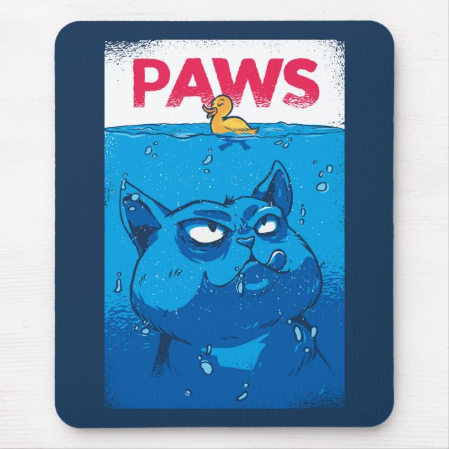 Paws Horror Movie Poster Spoof Mouse Mat (Front)