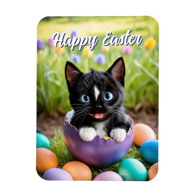 Paws in a Pod: Felini’s Egg-stra Cosy Nest Magnet (Vertical)