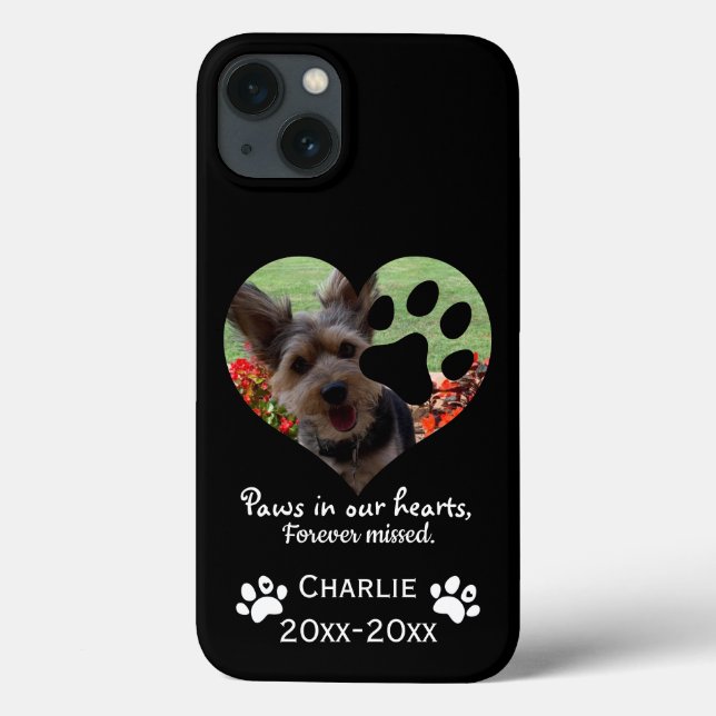 Paws in our Hearts Photo Pet Memorial,Custom Case-Mate iPhone Case (Back)