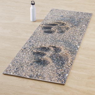 PAWS IN THE SAND PUPPY DOG PRINTS AT BEACH NATURE YOGA MAT