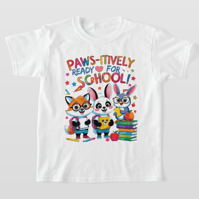 Paws-itively Ready for School! T-Shirt (Laydown)