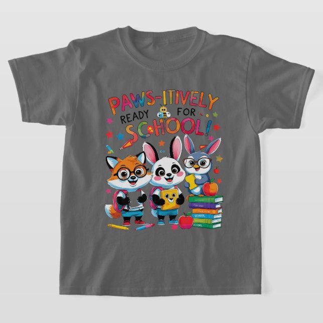 Paws-itively Ready for School! T-Shirt (Laydown)