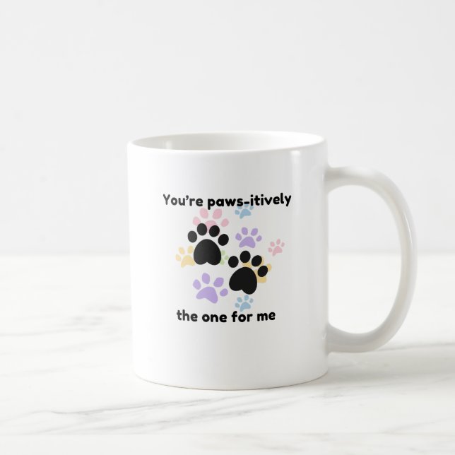 “Paws-itively the One for Me - Cute Dog Lover Mug” Coffee Mug (Right)