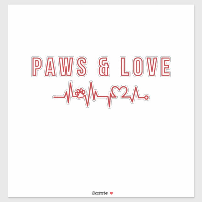 Paws & Love Cute Pet Lover Typography Animal lover (Sheet)