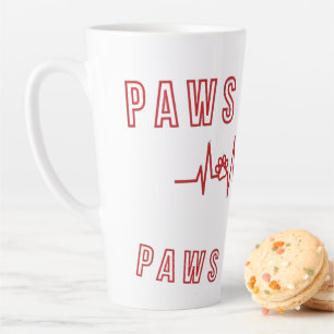 Paws & Love Cute Pet Lover Typography Animal lover Latte Mug