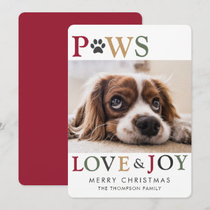 Paws Love Joy Pet Photo Holiday Card