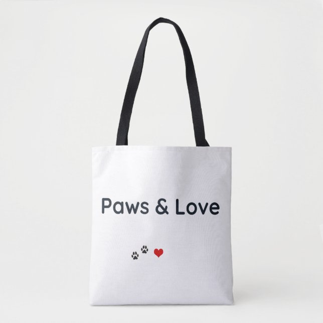Paws & Love Pet Lover Tote Bag (Front)