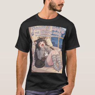 Paws & Naps The Ultimate Siesta Cosy Anime Girl Ap T-Shirt