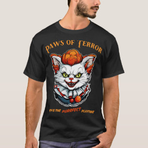 Paws of Terror Horror Halloween Cat T-Shirt
