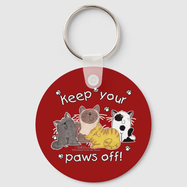 Paws Off! (Cats) Key Ring (Front)